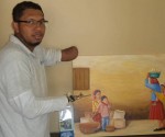 Para Olvin perder las manos no fue un obstáculo, hoy se proyecta como un pintor de mucho éxito en su país.