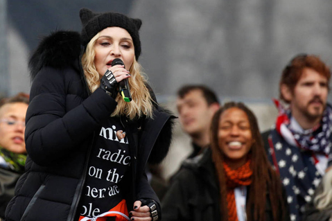 La cantante Madonna ofreció también un discurso en la marcha. (Reuters)