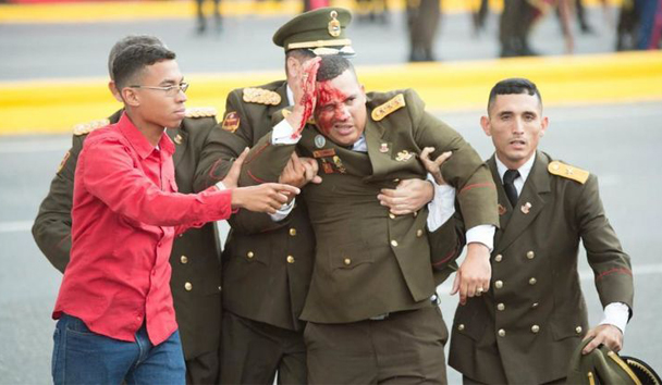 Un militar resultó herido tras el atentado contra Maduro.  Xinhua
