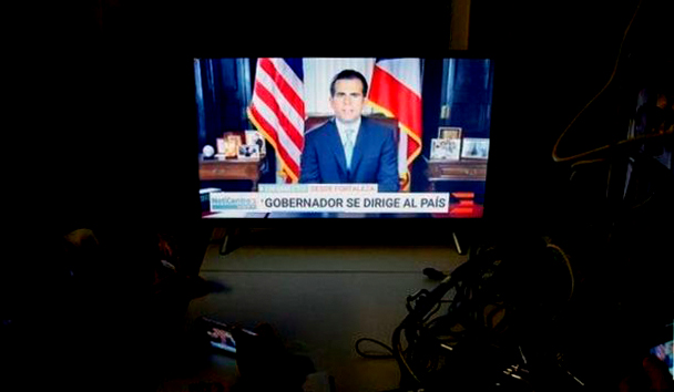 Rosselló anuncia al país su renuncia en un video pregrabado. Foto Reuter